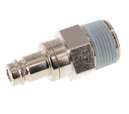 Nickel-plated Brass DN 10 Air Coupling Plug R 3/4 inch Male Double Shut-Off