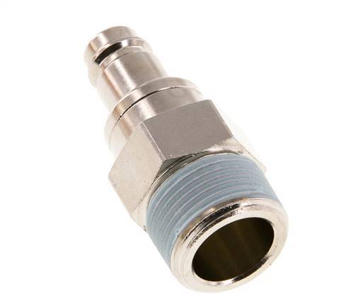 Nickel-plated Brass DN 10 Air Coupling Plug R 3/4 inch Male Double Shut-Off