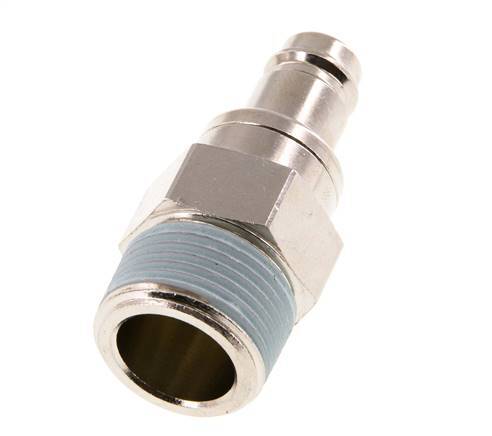 Nickel-plated Brass DN 10 Air Coupling Plug R 3/4 inch Male Double Shut-Off