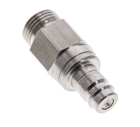 Stainless steel DN 10 Air Coupling Plug G 1/2 inch Male Double Shut-Off