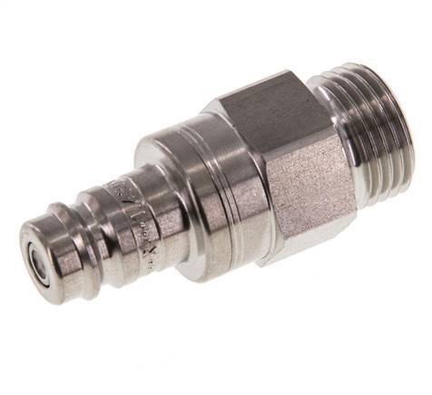 Stainless steel DN 10 Air Coupling Plug G 1/2 inch Male Double Shut-Off