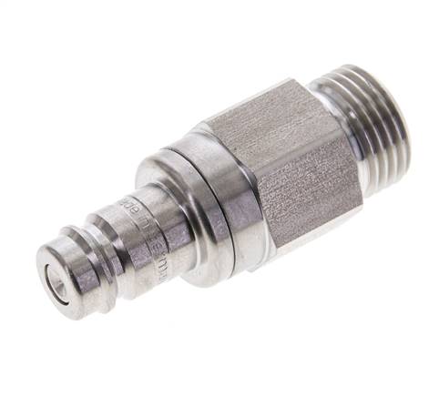 Stainless steel DN 10 Air Coupling Plug G 1/2 inch Male Double Shut-Off
