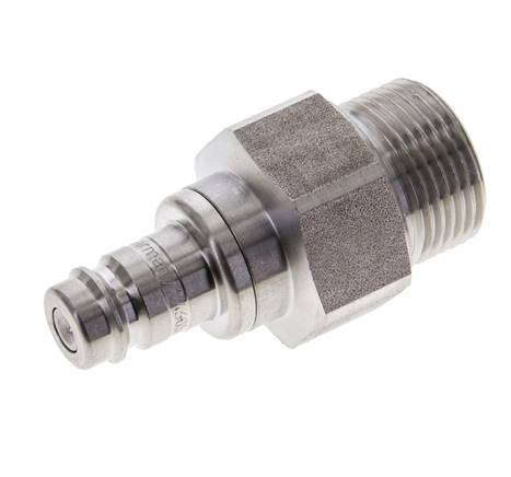 Stainless steel DN 10 Air Coupling Plug G 3/4 inch Male Double Shut-Off