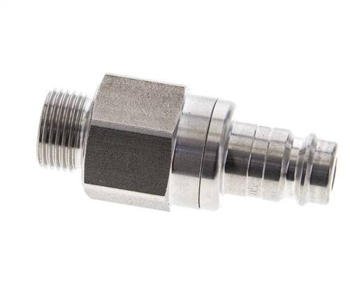Stainless steel DN 10 Air Coupling Plug G 3/8 inch Male Double Shut-Off