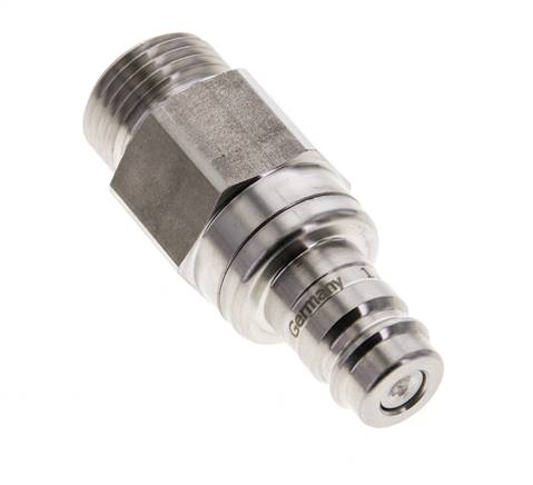 Stainless Steel 316L DN 10 Air Coupling Plug G 1/2 inch Male Double Shut-Off