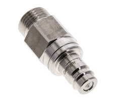 Stainless Steel 316L DN 10 Air Coupling Plug G 1/2 inch Male Double Shut-Off