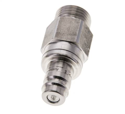 Stainless Steel 316L DN 10 Air Coupling Plug G 1/2 inch Male Double Shut-Off