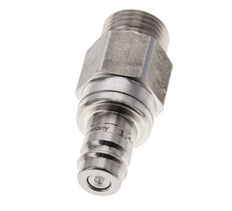 Stainless Steel 316L DN 10 Air Coupling Plug G 1/2 inch Male Double Shut-Off