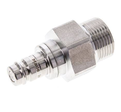 Stainless Steel 316L DN 10 Air Coupling Plug G 3/4 inch Male Double Shut-Off
