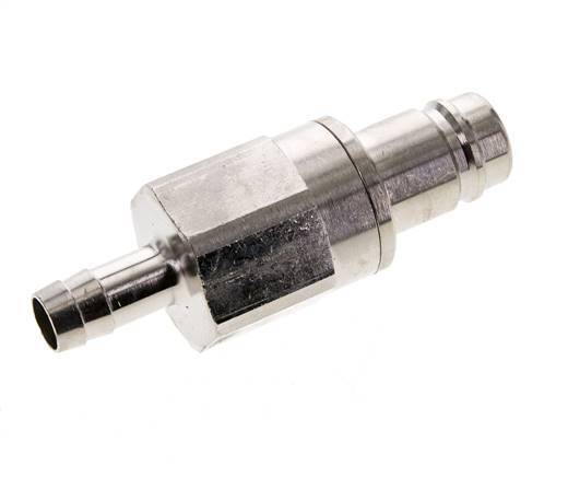 Nickel-plated Brass DN 15 Air Coupling Plug 13 mm Hose Pillar Double Shut-Off