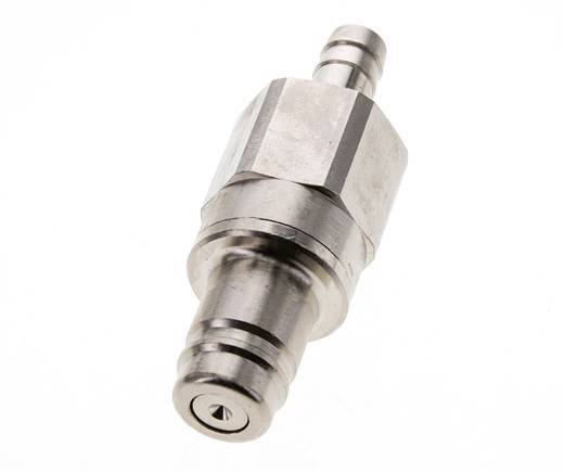 Nickel-plated Brass DN 15 Air Coupling Plug 13 mm Hose Pillar Double Shut-Off