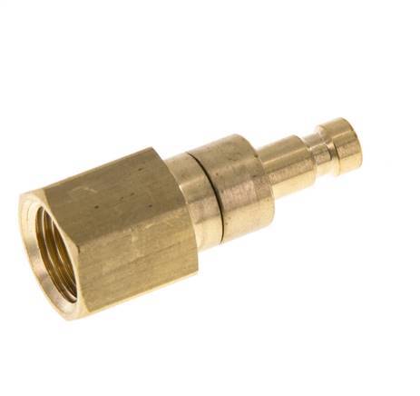Brass DN 2.7 (Micro) Air Coupling Plug G 1/8 inch Female Double Shut-Off