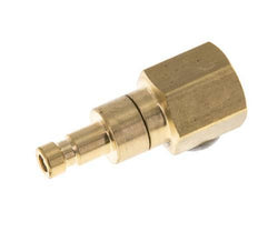 Brass DN 2.7 (Micro) Air Coupling Plug G 1/8 inch Female Double Shut-Off