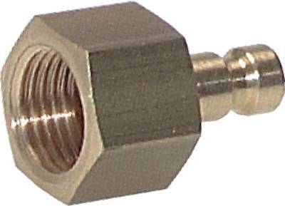 Brass DN 2.7 (Micro) Air Coupling Plug M5 Female Double Shut-Off