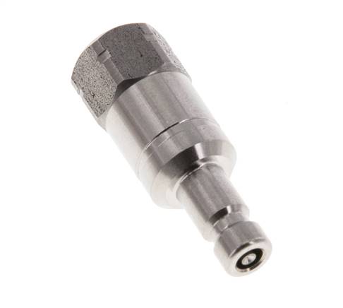 Stainless Steel 316L DN 2.7 (Micro) Air Coupling Plug G 1/8 inch Female Double Shut-Off