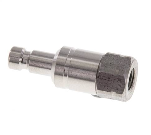 Stainless Steel 316L DN 2.7 (Micro) Air Coupling Plug G 1/8 inch Female Double Shut-Off