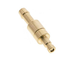 Brass DN 2.7 (Micro) Air Coupling Plug 5 mm Hose Pillar Double Shut-Off