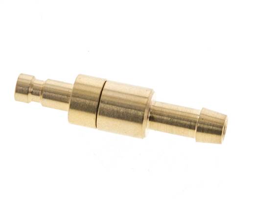 Brass DN 2.7 (Micro) Air Coupling Plug 5 mm Hose Pillar Double Shut-Off