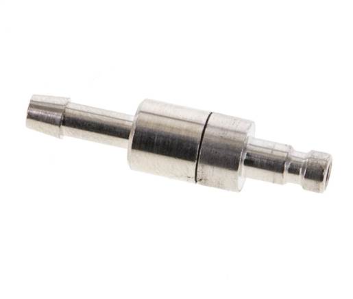 Nickel-plated Brass DN 2.7 (Micro) Air Coupling Plug 4 mm Hose Pillar Double Shut-Off