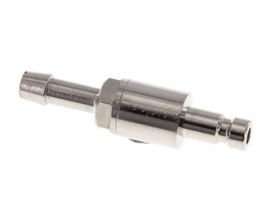 Nickel-plated Brass DN 2.7 (Micro) Air Coupling Plug 4 mm Hose Pillar Double Shut-Off