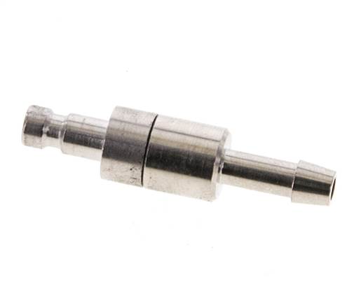 Nickel-plated Brass DN 2.7 (Micro) Air Coupling Plug 4 mm Hose Pillar Double Shut-Off