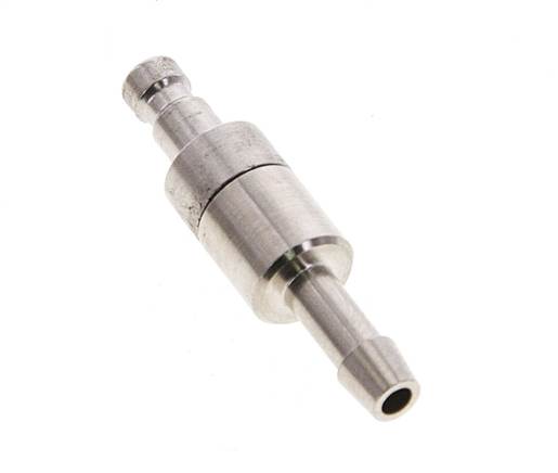 Nickel-plated Brass DN 2.7 (Micro) Air Coupling Plug 4 mm Hose Pillar Double Shut-Off
