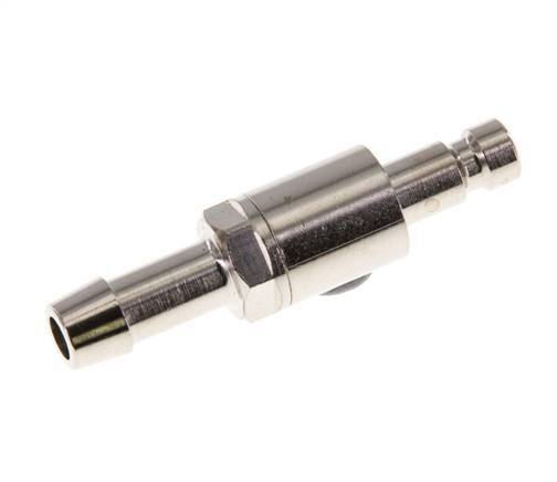 Nickel-plated Brass DN 2.7 (Micro) Air Coupling Plug 5 mm Hose Pillar Double Shut-Off