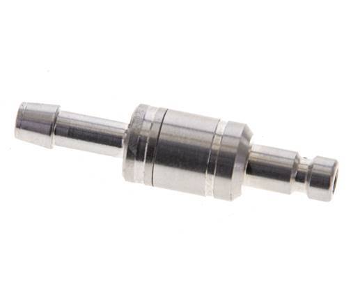 Stainless Steel 316L DN 2.7 (Micro) Air Coupling Plug 4 mm Hose Pillar Double Shut-Off