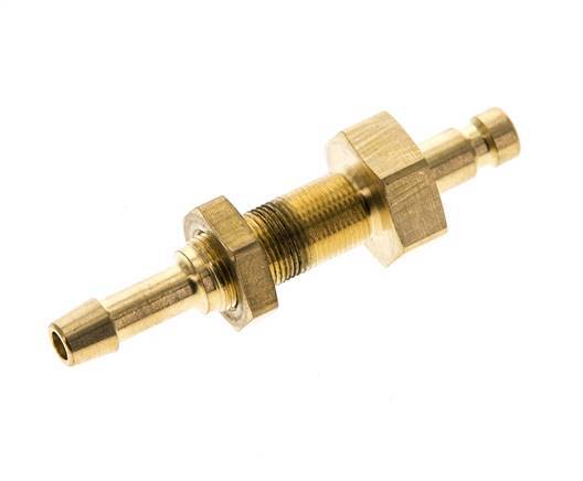 Brass DN 2.7 (Micro) Air Coupling Plug 4 mm Hose Pillar Bulkhead