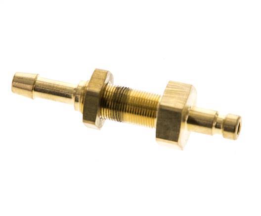 Brass DN 2.7 (Micro) Air Coupling Plug 4 mm Hose Pillar Bulkhead