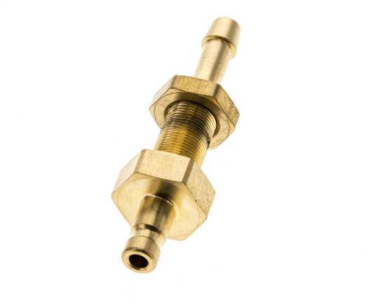 Brass DN 2.7 (Micro) Air Coupling Plug 4 mm Hose Pillar Bulkhead