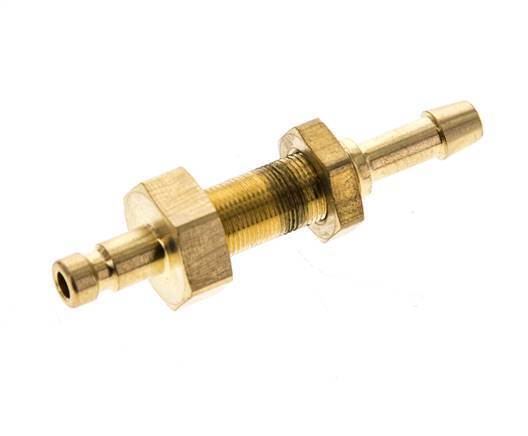 Brass DN 2.7 (Micro) Air Coupling Plug 4 mm Hose Pillar Bulkhead