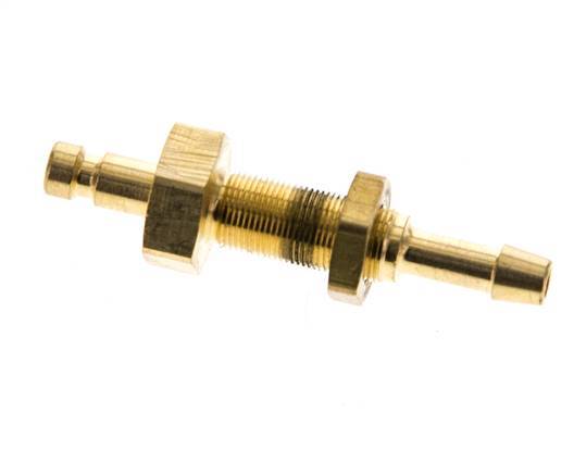 Brass DN 2.7 (Micro) Air Coupling Plug 4 mm Hose Pillar Bulkhead