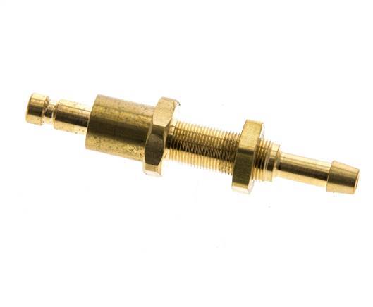 Brass DN 2.7 (Micro) Air Coupling Plug 4 mm Hose Pillar Bulkhead Double Shut-Off