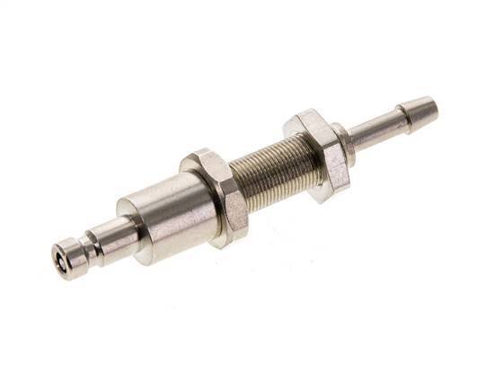 Nickel-plated Brass DN 2.7 (Micro) Air Coupling Plug 3 mm Hose Pillar Bulkhead Double Shut-Off