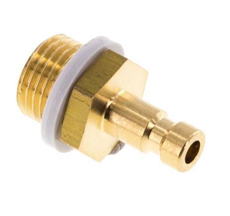 Brass DN 2.7 (Micro) Air Coupling Plug G 1/8 inch Male [5 Pieces]
