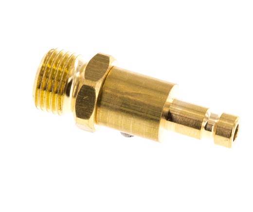 Brass DN 2.7 (Micro) Air Coupling Plug G 1/8 inch Male Double Shut-Off