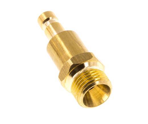 Brass DN 2.7 (Micro) Air Coupling Plug G 1/8 inch Male Double Shut-Off