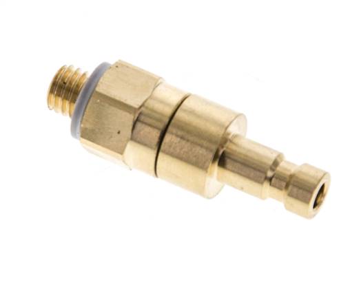 Brass DN 2.7 (Micro) Air Coupling Plug M5 Male Double Shut-Off