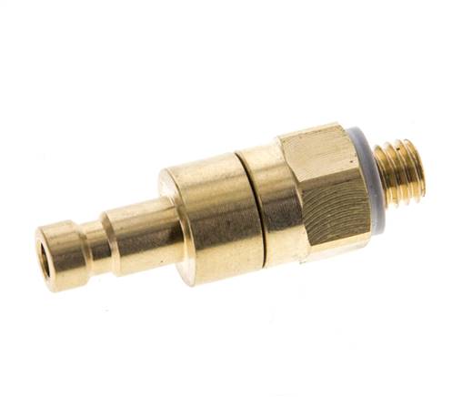 Brass DN 2.7 (Micro) Air Coupling Plug M5 Male Double Shut-Off