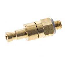 Brass DN 2.7 (Micro) Air Coupling Plug M5 Male Double Shut-Off