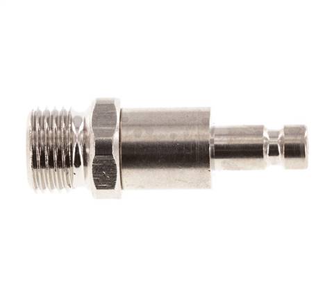 Nickel-plated Brass DN 2.7 (Micro) Air Coupling Plug G 1/8 inch Male Double Shut-Off