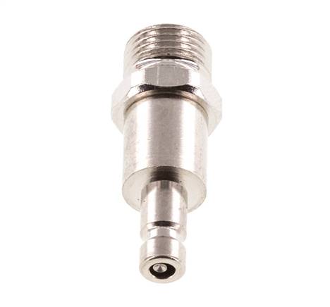 Nickel-plated Brass DN 2.7 (Micro) Air Coupling Plug G 1/8 inch Male Double Shut-Off
