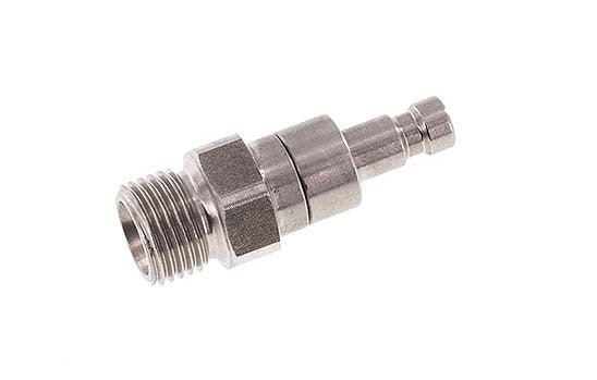 Stainless steel DN 2.7 (Micro) Air Coupling Plug G 1/8 inch Male Double Shut-Off