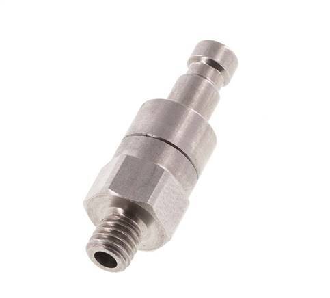 Stainless steel DN 2.7 (Micro) Air Coupling Plug M5 Male Double Shut-Off