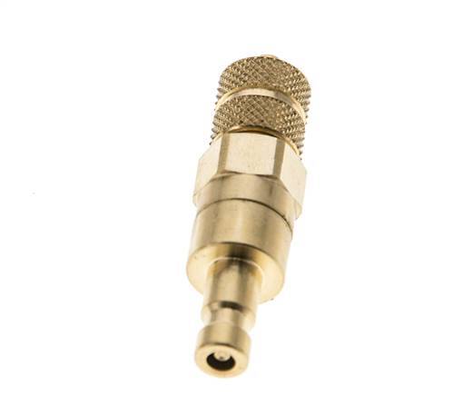 Brass DN 2.7 (Micro) Air Coupling Plug 3x4.3 mm Union Nut Double Shut-Off