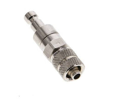 Nickel-plated Brass DN 2.7 (Micro) Air Coupling Plug 4x6 mm Union Nut Double Shut-Off