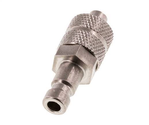 Stainless steel DN 2.7 (Micro) Air Coupling Plug 4x6 mm Union Nut