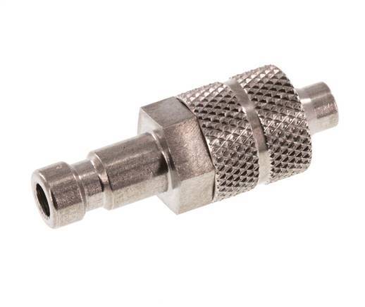 Stainless steel DN 2.7 (Micro) Air Coupling Plug 4x6 mm Union Nut