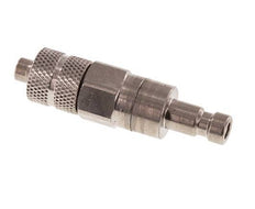 Stainless steel DN 2.7 (Micro) Air Coupling Plug 4x6 mm Union Nut Double Shut-Off